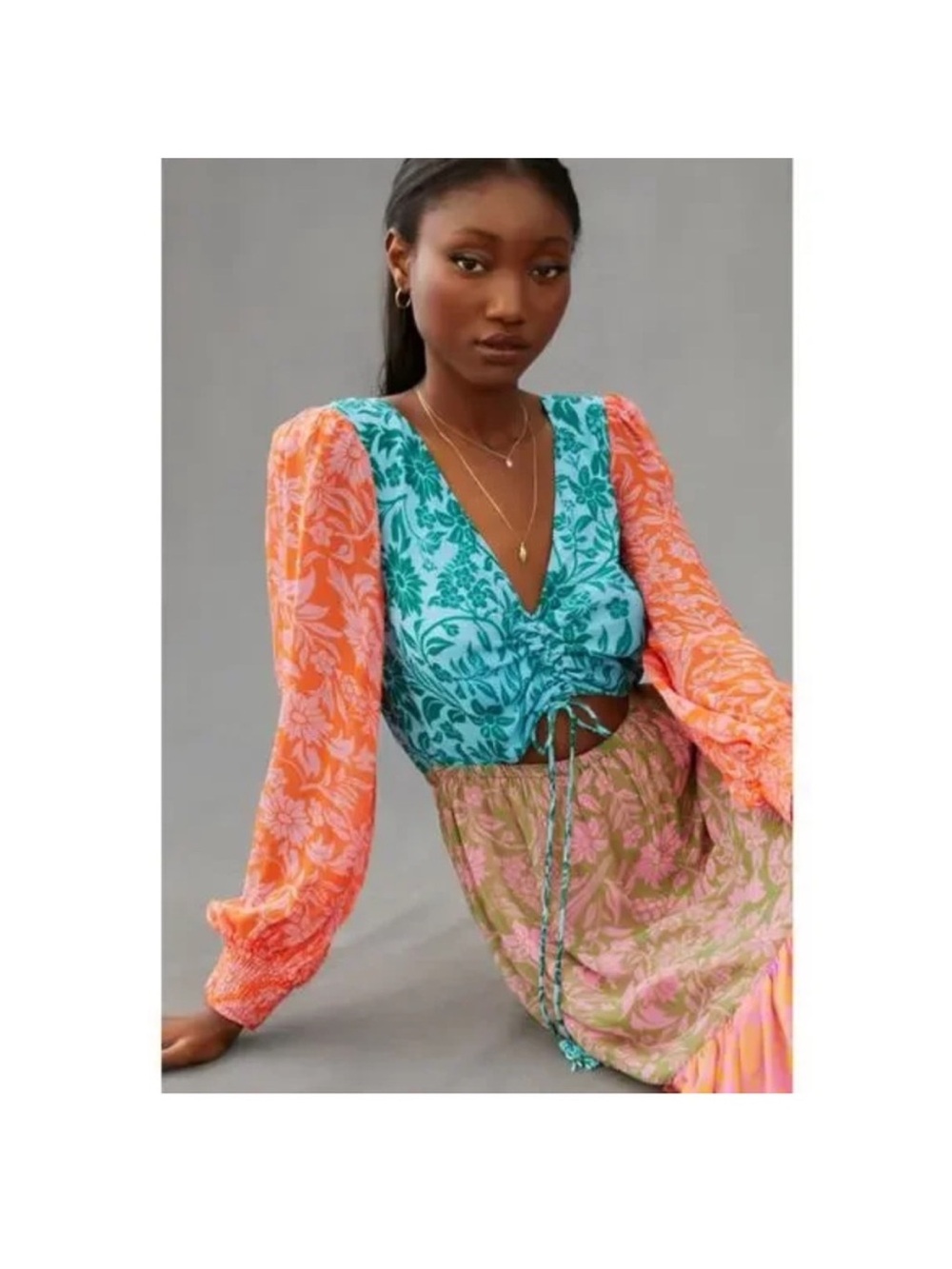 3668. FARM RIO ANTHROPOLOGIE Colorblock
Printed Maxi Dress in PinkCombo Sz M$260 - Picture 2 of 8